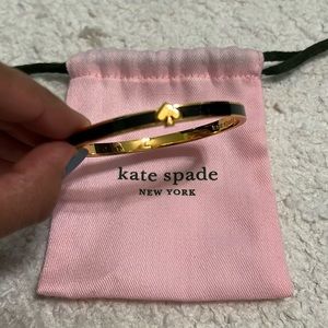 Kate Spade Gold Metal Bangle Bracelet with Black Enamel- Brand New (No Tags)